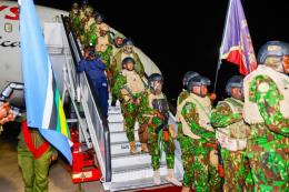 Third contingent of Kenyan police officers arriving at JKIA.