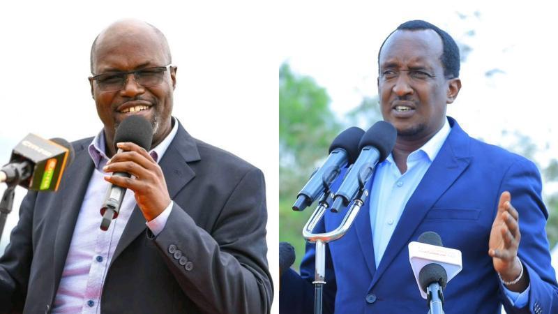File image of immediate former Emurua Dikirr MP Johana Ng'eno and Narok Governor Patrick Ntutu