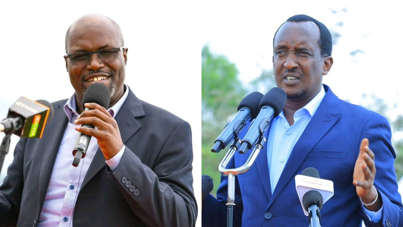 File image of immediate former Emurua Dikirr MP Johana Ng'eno and Narok Governor Patrick Ntutu