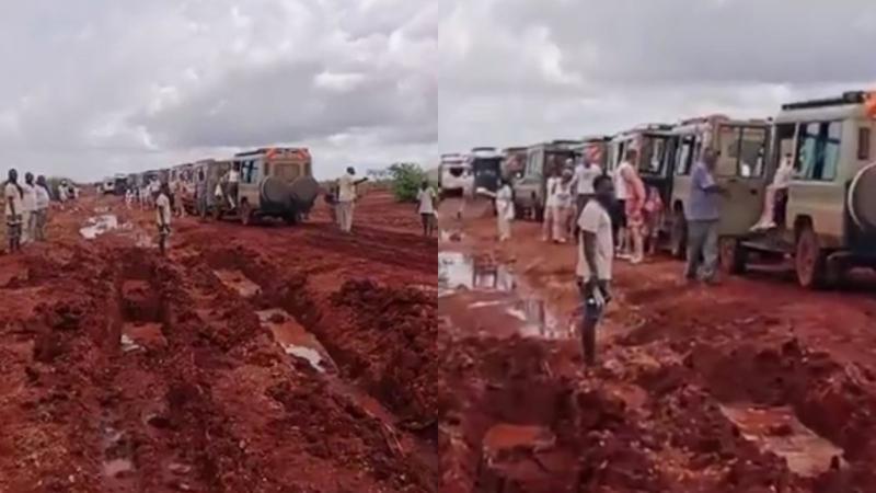 File image of the stranded vans