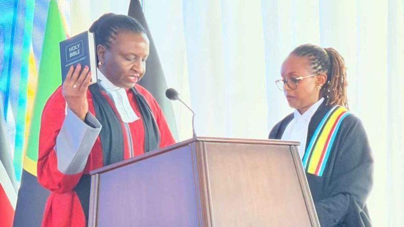 File image of Anne Amadi being sworn in.