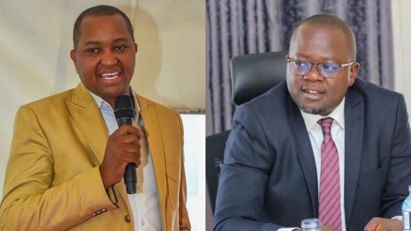 File image of Irungu Nyakera and Lake Basin Development Authority (LBDA) CEO Wycliffe Ochiaga