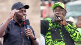 File image of Trans Nzoia Governor George Natembeya and former Deputy President Rigathi Gachagua