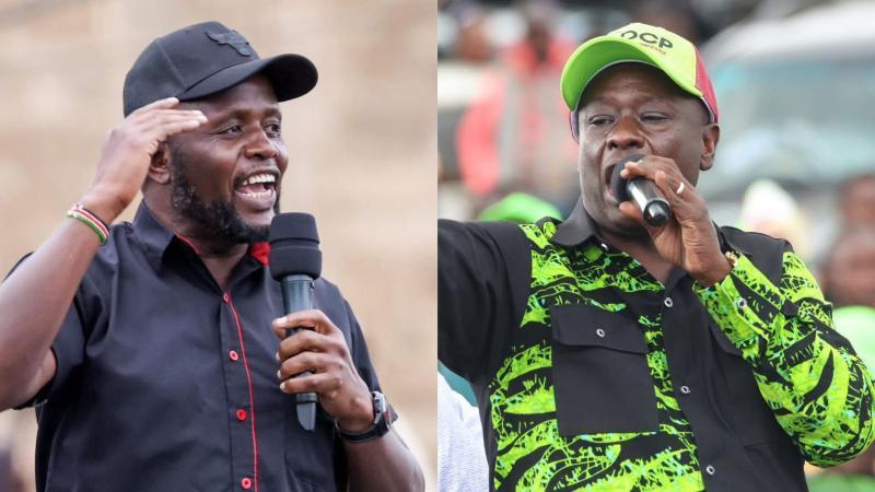 File image of Trans Nzoia Governor George Natembeya and former Deputy President Rigathi Gachagua