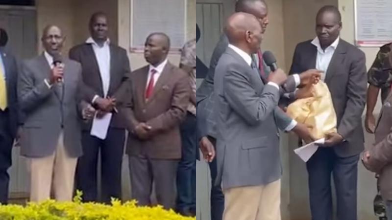 File image of President William Ruto at the Kapsabet School for the Deaf