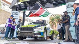 File image of President William Ruto flagging off the 2025 WRC Safari Rally