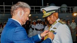 File image of France’s Ambassador to Kenya Arnaud Suquet and General Charles Kahariri