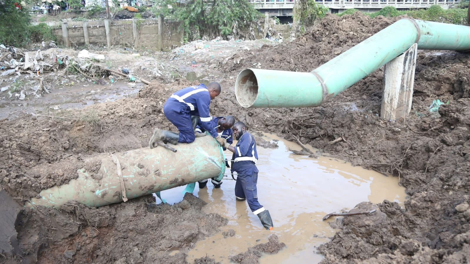 File image of Nairobi Water technicians at work