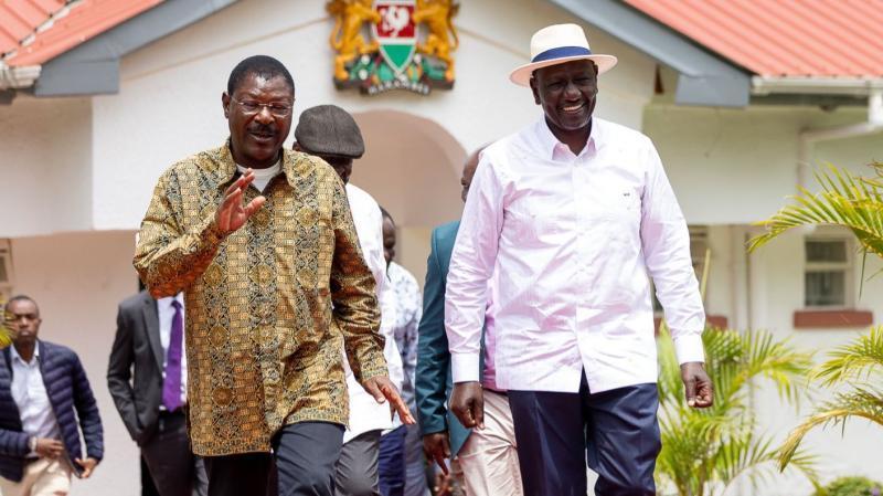 File image of FORD-Kenya party leader Moses Wetang'ula and UDA party leader William Ruto