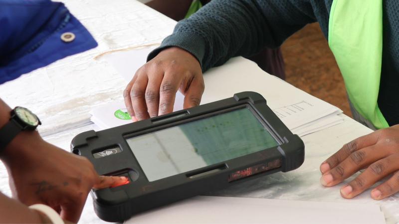 File image of a voter registration process