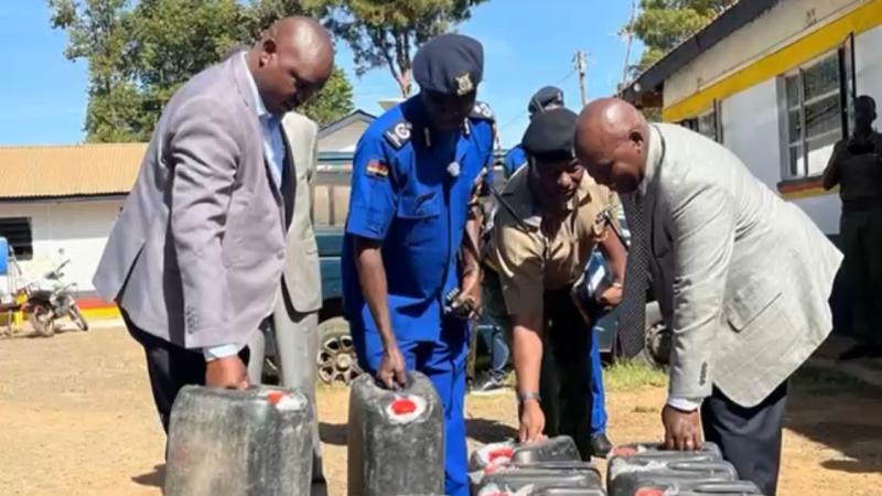 File image of the recovered illicit ethanol