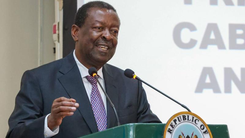 File image of Prime Cabinet Secretary Musalia Mudavadi