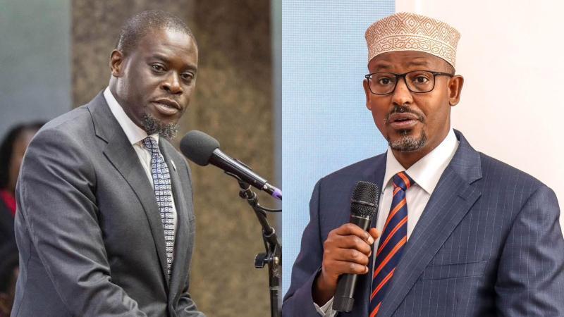 File image of Nairobi Governor Johnson Sakaja and Council of Governors Chairperson Wajir Governor Ahmed Abdullahi