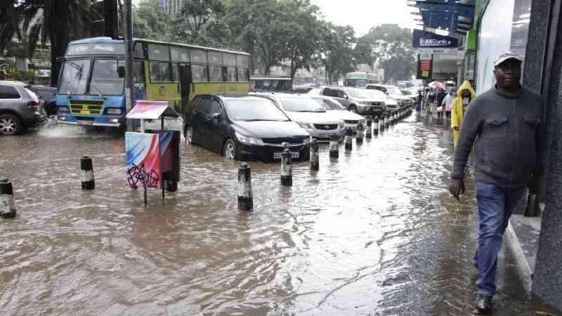 File image of a flooded Nairobi street