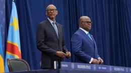 File image of presidents Paul Kagame and Felix Tshisekedi of Rwanda and DRC respectively
