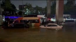 Vehicles submerged on a Nairobi road.