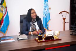 File image of Mama Ida Odinga at her office at the UN Complex.