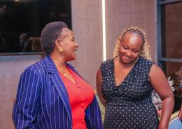 File image of Governor Wavinya Ndeti with Sammy Kioko's sister Maureen Mutua.