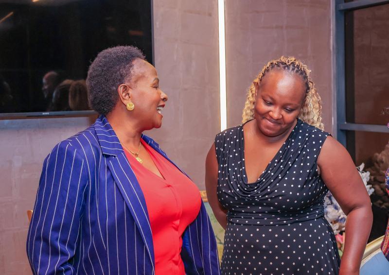 File image of Governor Wavinya Ndeti with Sammy Kioko's sister Maureen Mutua.