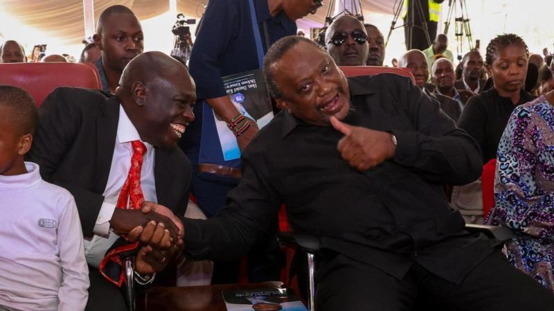 File image of former Deputy President Rigathi Gachagua and former President Uhuru Kenyatta