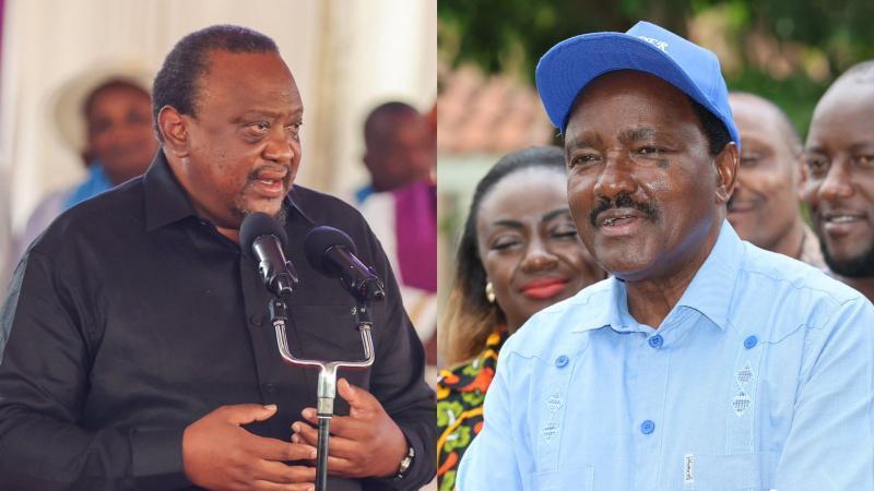 File image of former President Uhuru Kenyatta and former Vice President Kalonzo Musyoka