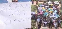 File image of protests in Maralal, Samburu County