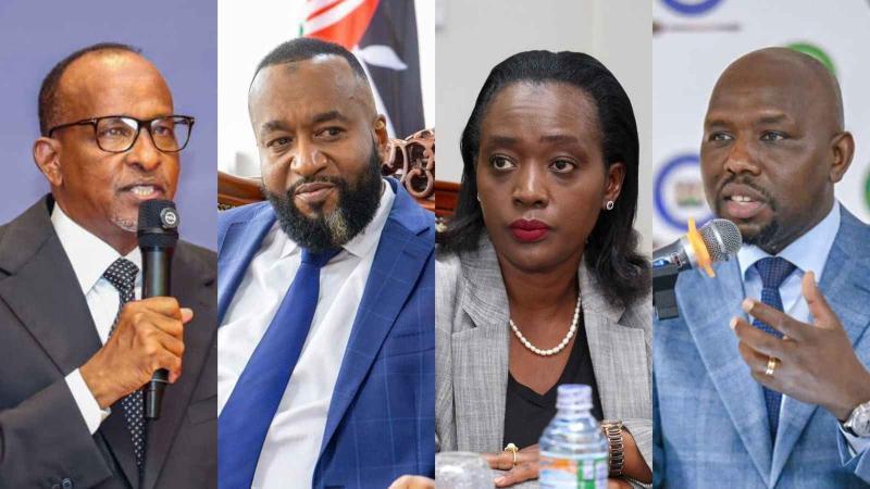 File image of Cabinet Secretaries Aden Duale, Hassan Joho, Soipan Tuya and Kipchumba Murkomen