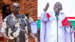File image of former Deputy President Rigathi Gachagua and President William Ruto