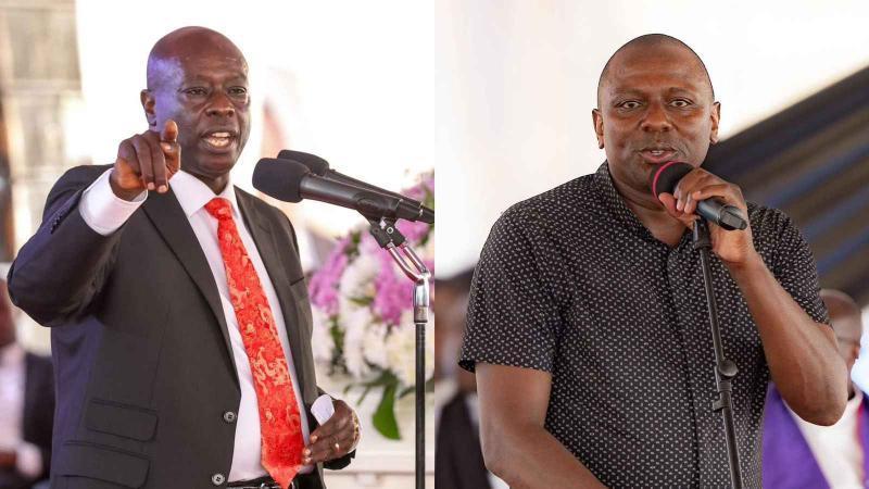 File image of former Deputy President Rigathi Gachagua and Kikuyu MP Kimani Ichung'wah