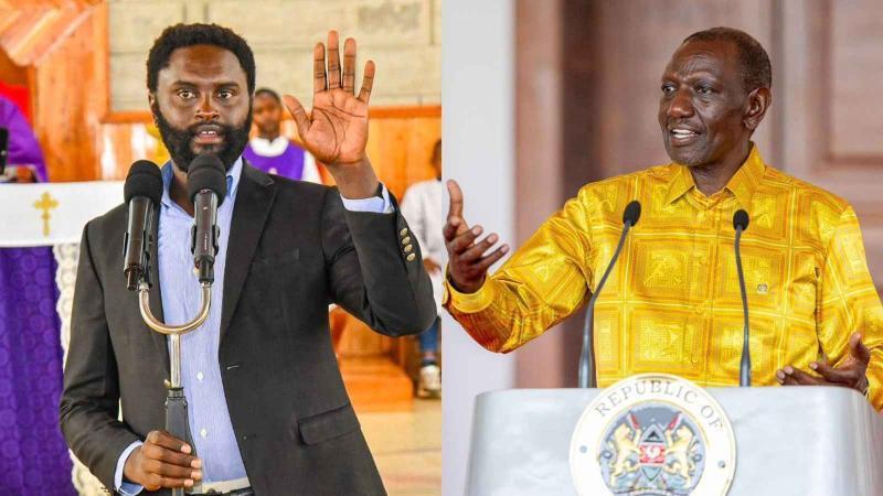 File image of Nyandarua Senator John Methu and President William Ruto