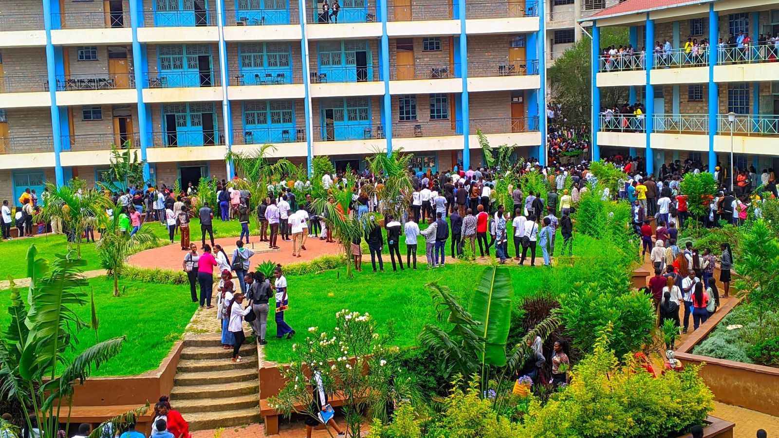 File image of University of Kabianga students after the incident