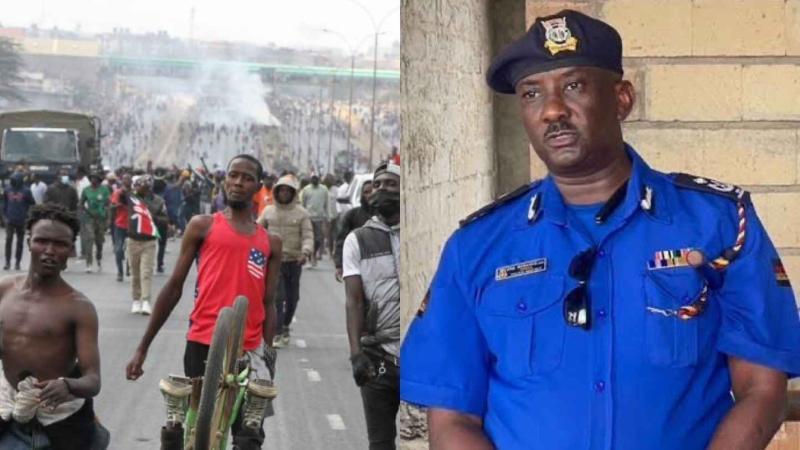 File image of protests and Nairobi Regional Police Commander Issa Mohamud