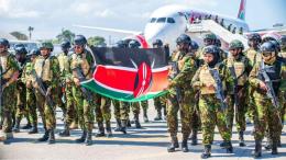 File image of Kenyan officers arriving from Haiti