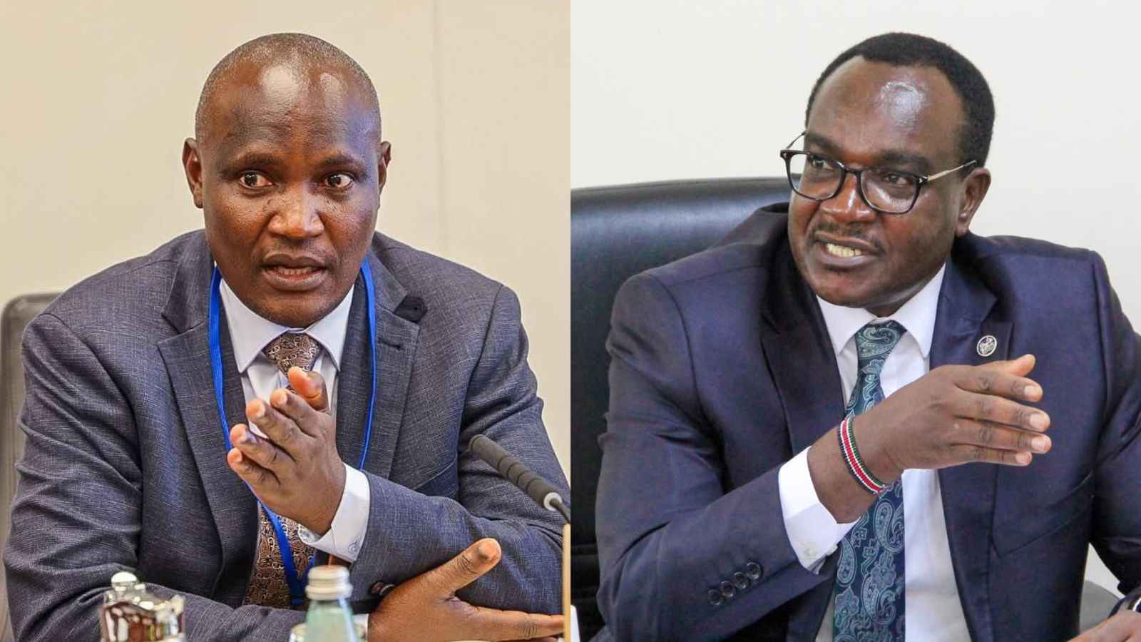 File image of Treasury Cabinet Secretary John Mbadi and Education Cabinet Secretary Julius Ogamba
