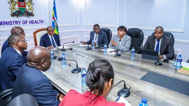 File image of the Ministry of Health, the Social Health Authority (SHA), and the Union of Kenya Civil Servants (UKCS) meeting