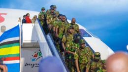 File image of the officers arriving at JKIA