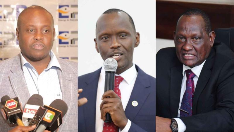 File image of former EPRA Director General Daniel Kiptoo, former KPC Managing Director Joe Sang and former Petroleum Principal Secretary Mohamed Liban