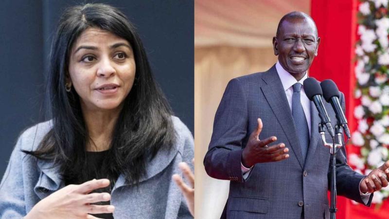 File image of IMF Deputy Director of the Fiscal Affairs Department Era Dabla-Norris and President William Ruto