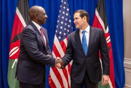File image of President William Ruto with Marco Rubio.