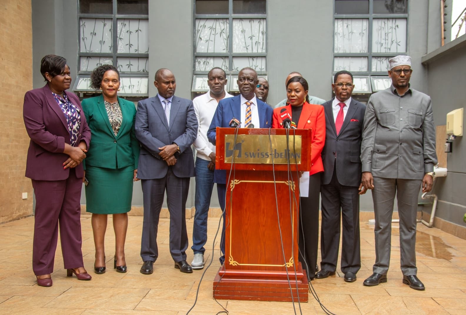 File image of ODM Party leader Oburu Oginga during a past press briefing.