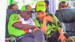 File image of Millicent Omanga and DCP leader Rigathi Gachagua
