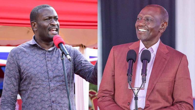 File image of Nairobi Senator Edwin Sifuna and President William Ruto