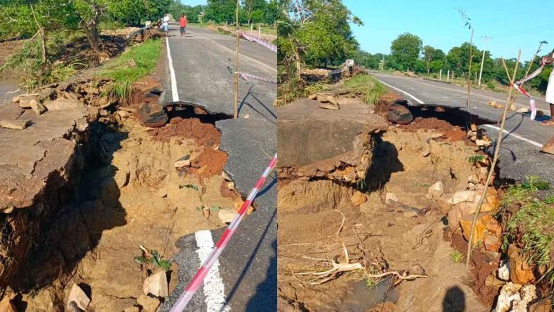 File image of the damaged section of the road