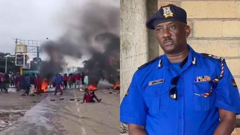 File image of protests in Nairobi and Regional Police Commander Issa Mohamud