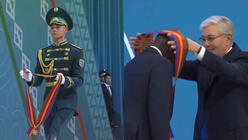 File image of President William Ruto's Order of Dostyk, First Degree, conferment ceremony