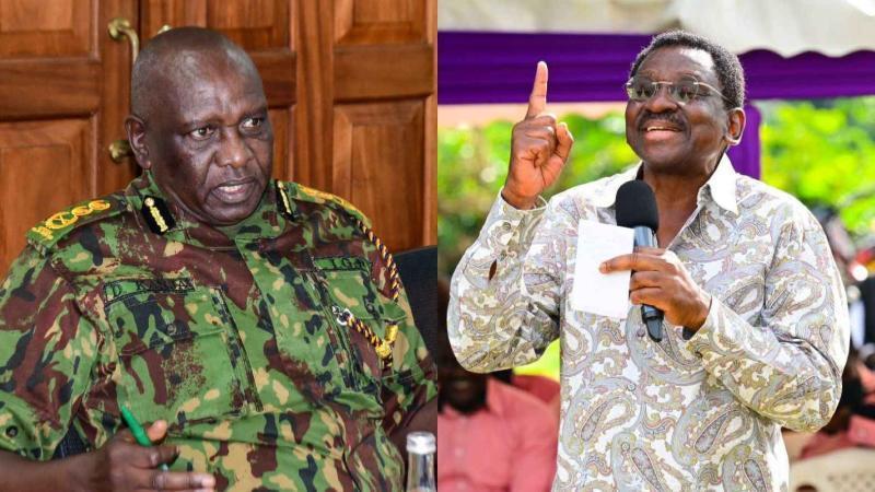 File image of the Inspector General of Police Douglas Kanja and Siaya Governor James Orengo