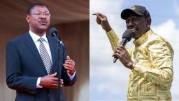 File image of National Assembly Speaker Moses Wetang'ula and President William Ruto