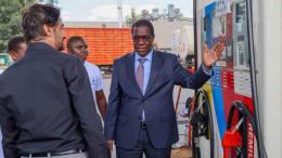 File image of Energy Cabinet Secretary Opiyo Wandayi at a fueling station in Machakos County