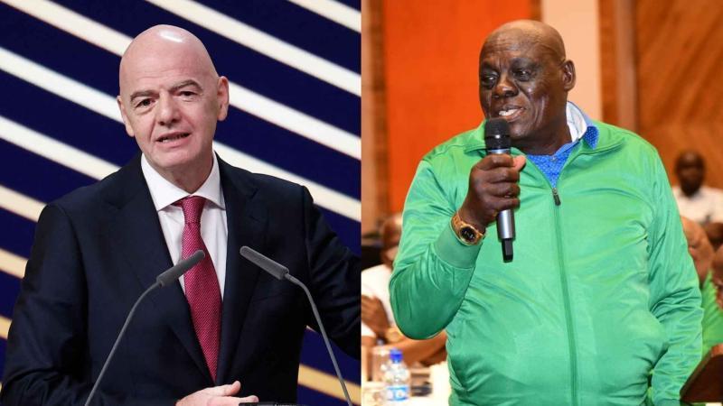 File image of FIFA President Gianni Infantino and Allan Thigo