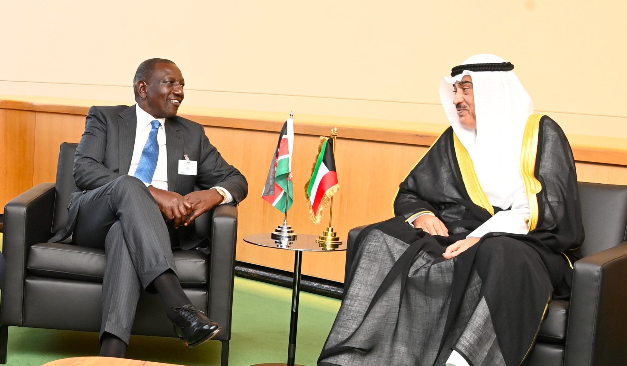 File image of President William Ruto with Crown Prince of Kuwait Sheikh Sabah Al-Khaled Al-Hamad Al-Sabah.